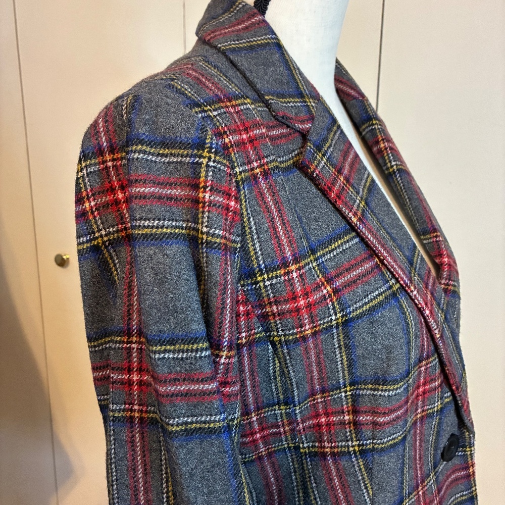 Fall Wool-blend Gray Plaid Jacket- Chadwick’s